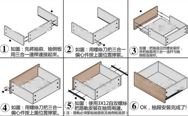 抽屉组装的一般步骤图